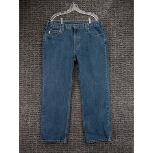 Carhartt Jeans Mens 39x30 (Tag 40x30) Blue Traditional Fit Cotton Denim Workwear